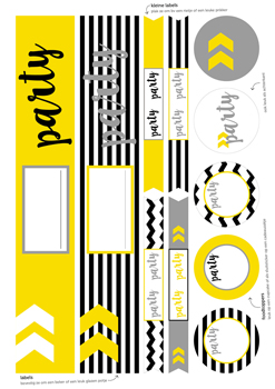 printable zwart wit - labels